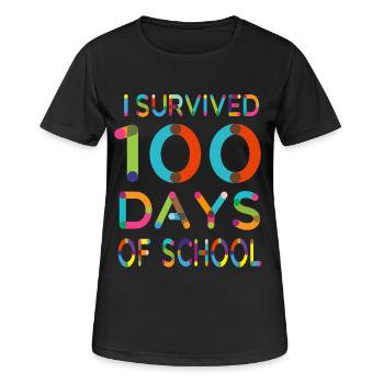 J'ai survécu 100 jours de l'école - T-shirt respirant Femme - noir - Devant - AI Model Female 172 light (172cm)