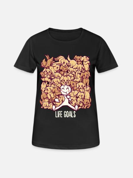 Lebensziele - Golden Labrador Retriever Hunde - Frauen T-Shirt atmungsaktiv - Schwarz
