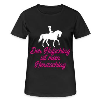 Hoof beat is my heartbeat - horse shirt - Women's Breathable T-Shirt - black - Front - AI Model Female 172 light (172cm)