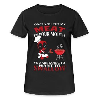 Sobald du mein Fleisch in deinen Mund steckst - Frauen T-Shirt atmungsaktiv - Schwarz - Vorne - AI Model Female 172 light (172cm)