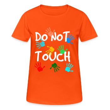 Ne pas toucher - T-shirt respirant Femme - orange néon - Devant - AI Model Female 172 dark (172cm)