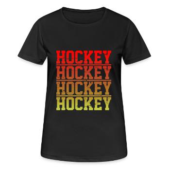 Hockey - Frauen T-Shirt atmungsaktiv - Schwarz - Vorne - AI Model Female 172 light (172cm)