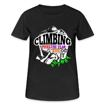 Klettern Inspiration - Frauen T-Shirt atmungsaktiv - Schwarz - Vorne - AI Model Female 172 light (172cm)