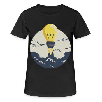Light bulb rocket, for entrepreneurs and startups - Women's Breathable T-Shirt - black - Front - AI Model Female 172 light (172cm)