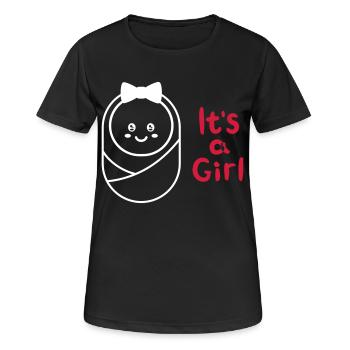sa fille est une fille enceinte - T-shirt respirant Femme - noir - Devant - AI Model Female 172 light (172cm)
