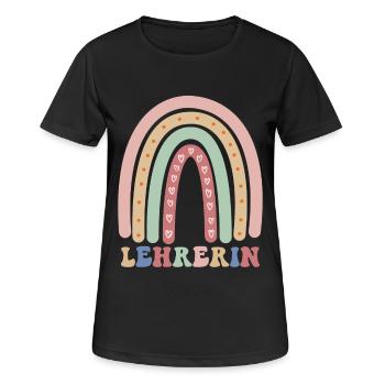 Klassenlehrerin Vintage Regenbogen Lehrerin - Frauen T-Shirt atmungsaktiv - Schwarz - Vorne - AI Model Female 172 light (172cm)