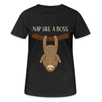 Faites une sieste comme un pyjama paresseux drôle de Boss - T-shirt respirant Femme - noir - Devant - AI Model Female 172 light (172cm)