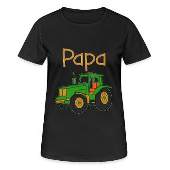 Papa Bauer Traktor Papa Sohn Partnerlook Familien - Frauen T-Shirt atmungsaktiv - Schwarz - Vorne - AI Model Female 172 light (172cm)