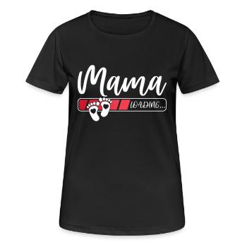 Bald Mama Schwangerschaft Werdende Mama Loading - Frauen T-Shirt atmungsaktiv - Schwarz - Vorne - AI Model Female 172 light (172cm)