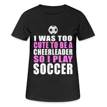 Fußball Maedchen Spruch Sprueche Frauenfußball - Frauen T-Shirt atmungsaktiv - Schwarz - Vorne - AI Model Female 172 light (172cm)