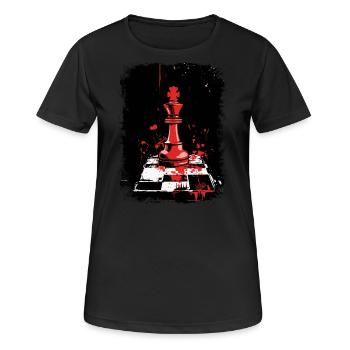 Schachfigur König - Frauen T-Shirt atmungsaktiv - Schwarz - Vorne - AI Model Female 172 light (172cm)