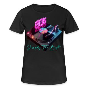 Années 80 - T-shirt respirant Femme - noir - Devant - AI Model Female 172 light (172cm)