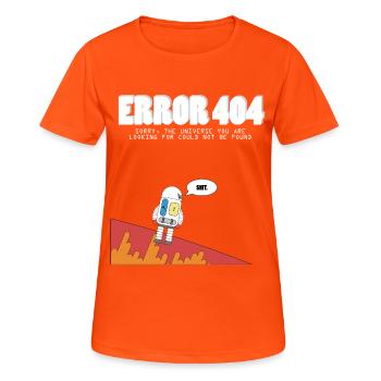 404 astronaute - T-shirt respirant Femme - orange néon - Devant - AI Model Female 172 dark (172cm)