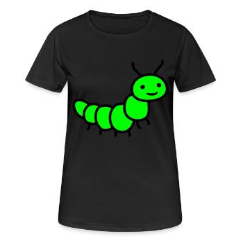 Raupe - Frauen T-Shirt atmungsaktiv - Schwarz - Vorne - AI Model Female 172 light (172cm)
