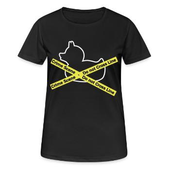 Canard Crime Scene, Ne pas franchir la ligne - T-shirt respirant Femme - noir - Devant - AI Model Female 172 light (172cm)