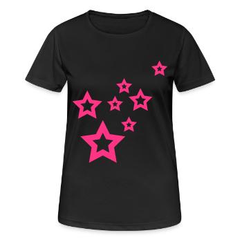sterne - Frauen T-Shirt atmungsaktiv - Schwarz - Vorne - AI Model Female 172 light (172cm)