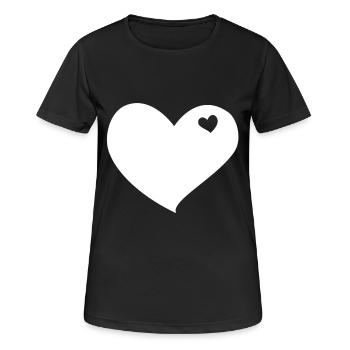 Blanc Coeur - T-shirt respirant Femme - noir - Devant - AI Model Female 172 light (172cm)