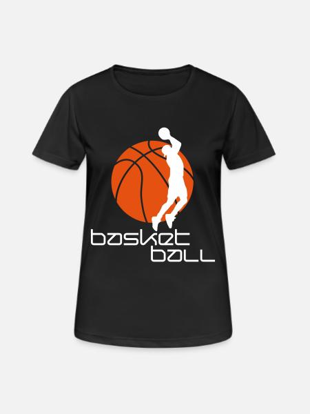 basketball_f_2c - Frauen T-Shirt atmungsaktiv - Schwarz