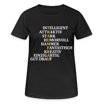 Traumfrau - Frauen T-Shirt atmungsaktiv - Schwarz - Vorne - AI Model Female 172 light (172cm)