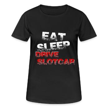 cadeau voiture drôle emplacement slogan plein d' Carrera - T-shirt respirant Femme - noir - Devant - AI Model Female 172 light (172cm)