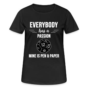 Pen and paper - T-shirt respirant Femme - noir - Devant - AI Model Female 172 light (172cm)