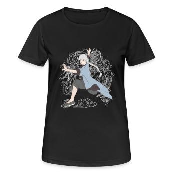 Tai chi kung fu fille - T-shirt respirant Femme - noir - Devant - AI Model Female 172 light (172cm)