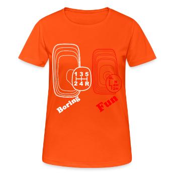 engrenages 4 roues motrices 4x4 amusant Boring - T-shirt respirant Femme - orange néon - Devant - AI Model Female 172 dark (172cm)