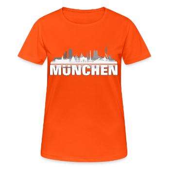 muenchen01hell - Women's Breathable T-Shirt - neon orange - Front - AI Model Female 172 dark (172cm)