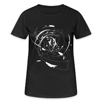 Art - ARKS lines in white - Women's Breathable T-Shirt - black - Front - AI Model Female 172 light (172cm)