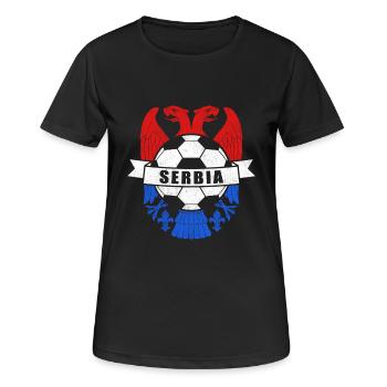 Serbien - Frauen T-Shirt atmungsaktiv - Schwarz - Vorne - AI Model Female 172 light (172cm)