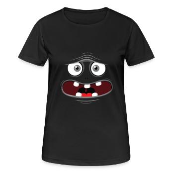 Monster Face - Gris - T-shirt respirant Femme - noir - Devant - AI Model Female 172 light (172cm)