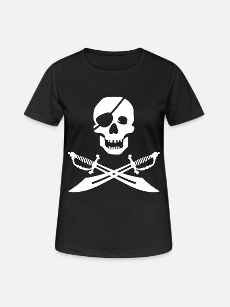 Pirate skull & swords - Women's Breathable T-Shirt - black