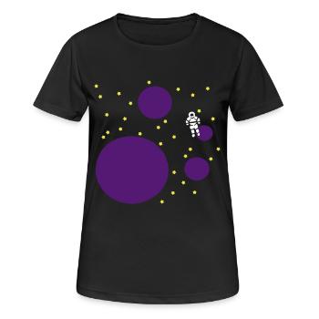 astronaut planets space spaceman - T-shirt respirant Femme - noir - Devant - AI Model Female 172 light (172cm)