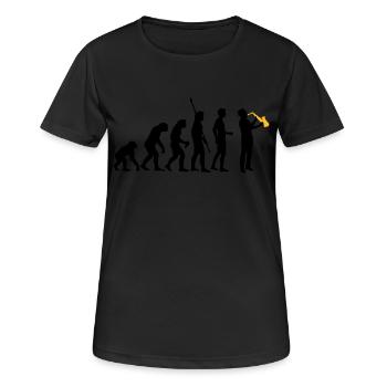 evolution_saxophon_a_2 - T-shirt respirant Femme - noir - Devant - AI Model Female 172 light (172cm)