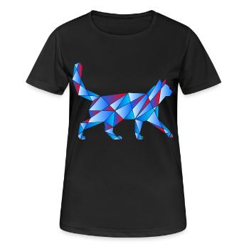 Chat bleu - T-shirt respirant Femme - noir - Devant - AI Model Female 172 light (172cm)