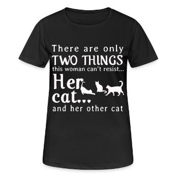 Her cat and her other cat - Women's Breathable T-Shirt - black - Front - AI Model Female 172 light (172cm)