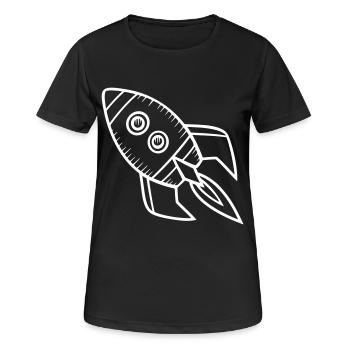 Fusée de vaisseau spatial - T-shirt respirant Femme - noir - Devant - AI Model Female 172 light (172cm)