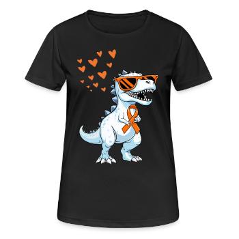 Multiple Sklerose Bewusstsein Unterstützung - Frauen T-Shirt atmungsaktiv - Schwarz - Vorne - AI Model Female 172 light (172cm)
