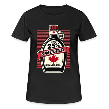 Maintenant 25 % plus sucré – Humour des douanes canadiennes - T-shirt respirant Femme - noir - Devant - AI Model Female 172 light (172cm)