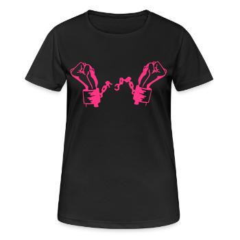 Befreiung Handschellen Vektor - Frauen T-Shirt atmungsaktiv - Schwarz - Vorne - AI Model Female 172 light (172cm)