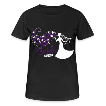 nuages de coeur Jeune mariée à être - T-shirt respirant Femme - noir - Devant - AI Model Female 172 light (172cm)