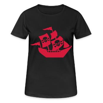 Pirate - T-shirt respirant Femme - noir - Devant - AI Model Female 172 light (172cm)