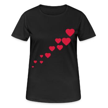 roten herzen - Frauen T-Shirt atmungsaktiv - Schwarz - Vorne - AI Model Female 172 light (172cm)