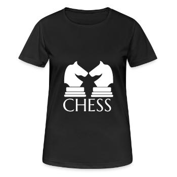Schach Brettspiel Strategie Pferd Läufer König - Frauen T-Shirt atmungsaktiv - Schwarz - Vorne - AI Model Female 172 light (172cm)