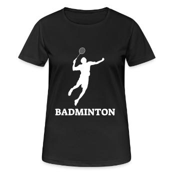 Badminton - Frauen T-Shirt atmungsaktiv - Schwarz - Vorne - AI Model Female 172 light (172cm)