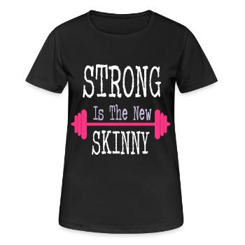 Strong - Frauen T-Shirt atmungsaktiv - Schwarz - Vorne - AI Model Female 172 light (172cm)