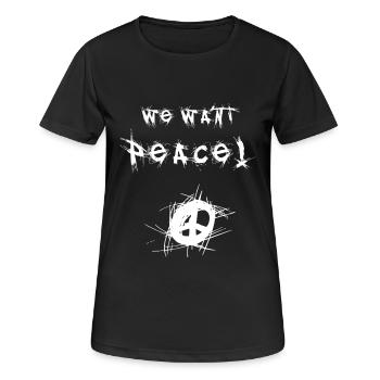 We Want Peace! (White) - Frauen T-Shirt atmungsaktiv - Schwarz - Vorne - AI Model Female 172 light (172cm)