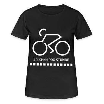 Radsport - Frauen T-Shirt atmungsaktiv - Schwarz - Vorne - AI Model Female 172 light (172cm)