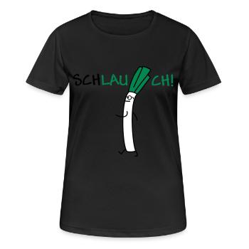 Schlauer Lauch - Frauen T-Shirt atmungsaktiv - Schwarz - Vorne - AI Model Female 172 light (172cm)