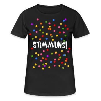 Stimmung Konfetti Fasching Karneval Silvester bunt - Frauen T-Shirt atmungsaktiv - Schwarz - Vorne - AI Model Female 172 light (172cm)